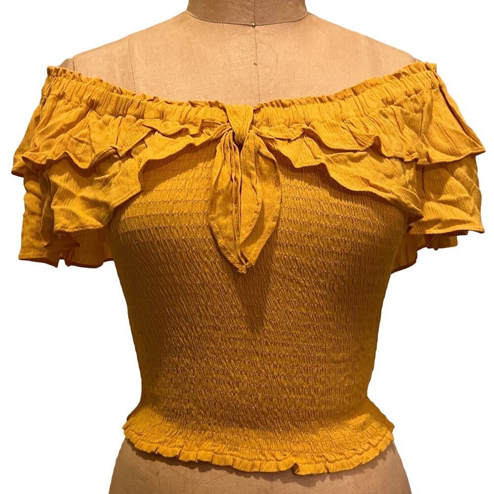 BB Dakota by Steve Madden Did I Flutter Off-the-Shoulder Top NWT Size XS